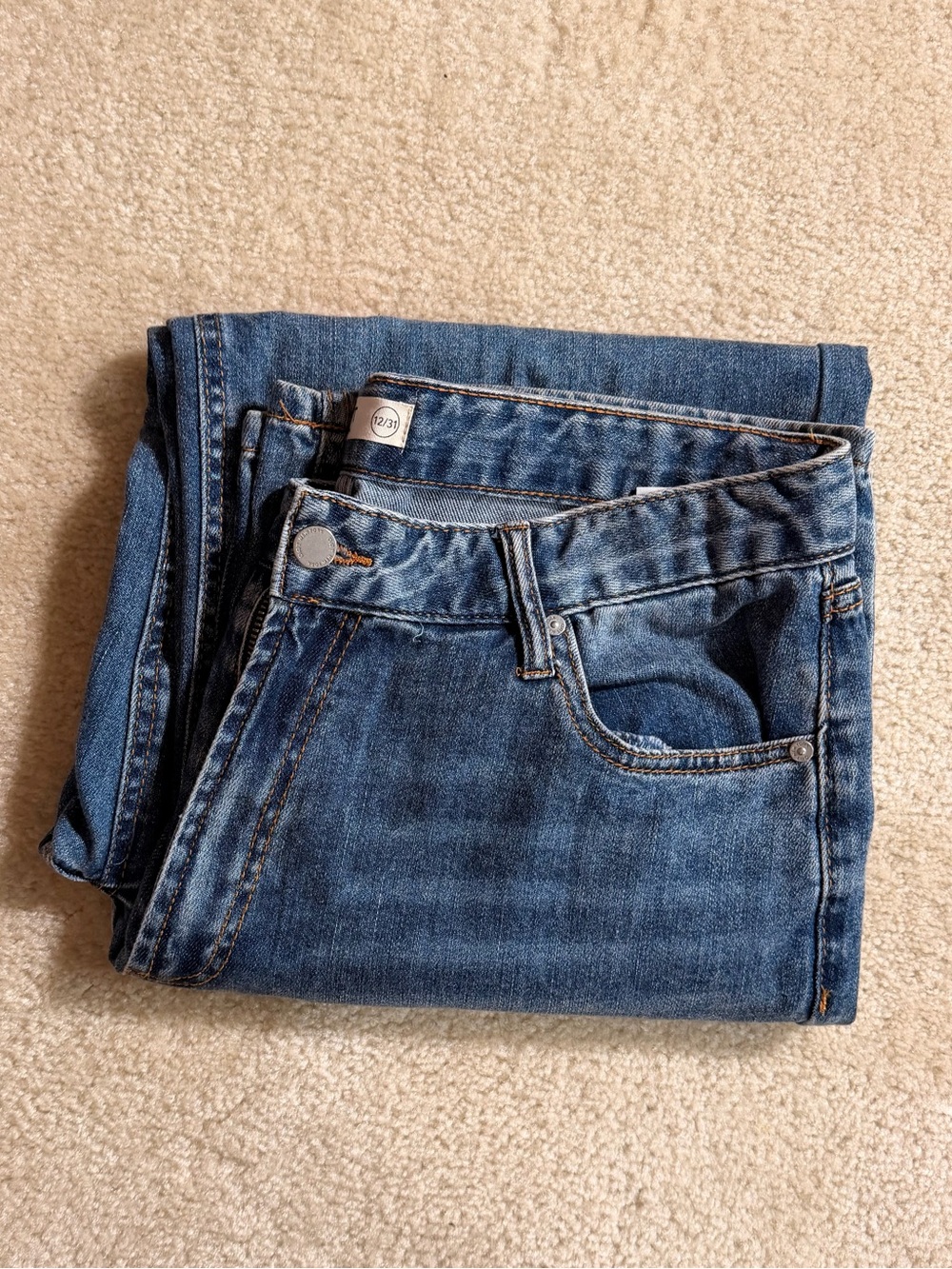 Oat New York Denim Flare Jeans in Medium Blue Wash
